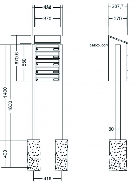 Leabox freistehend